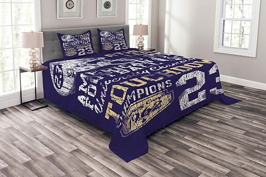 ABAKUHAUS Sport Tagesdecke Set, Retro American Football, Set mit