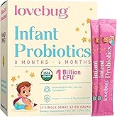 LOVEBUG Infant Probiotics 0-6 Months - USDA Organic Probiotics for Babies, Supports Baby Gas, Colic, Diarrhea and Newborn Constipation Relief, Allergen & Sugar Free, Tasteless Powder, 30 Pack