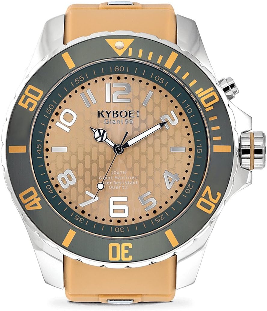 KYBOE! Power Stainless Steel Quartz Watch with Silicone Strap, Champagne, 26 (Model: KY.55-026.15)