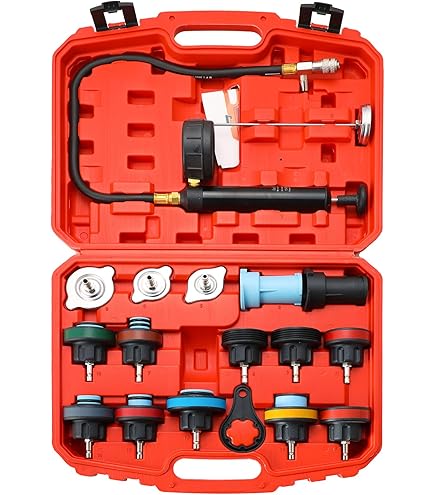 Motorad 3000 Cooling System Pressure Tester Gauge – With Multiple Adapters For Radiator & Cap Testing