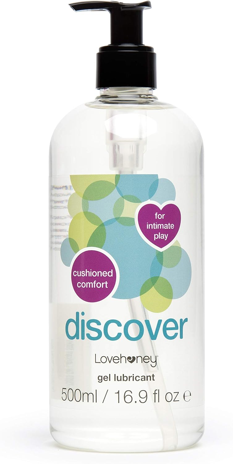 Lovehoney Discover Water Based Lube - Extra Thick Gel Lube - 500ml, Clear, 500 ml (Pack of 1)