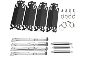 Hisencn Grill Replacement Parts for Charbroil 463436215, 463436214, 463436213, 463439915, 467300115, 463439914, 461372517, G432-Y700-W1, G432-0078-W1, Grill Burner, Heat Plate, Crossover Tube