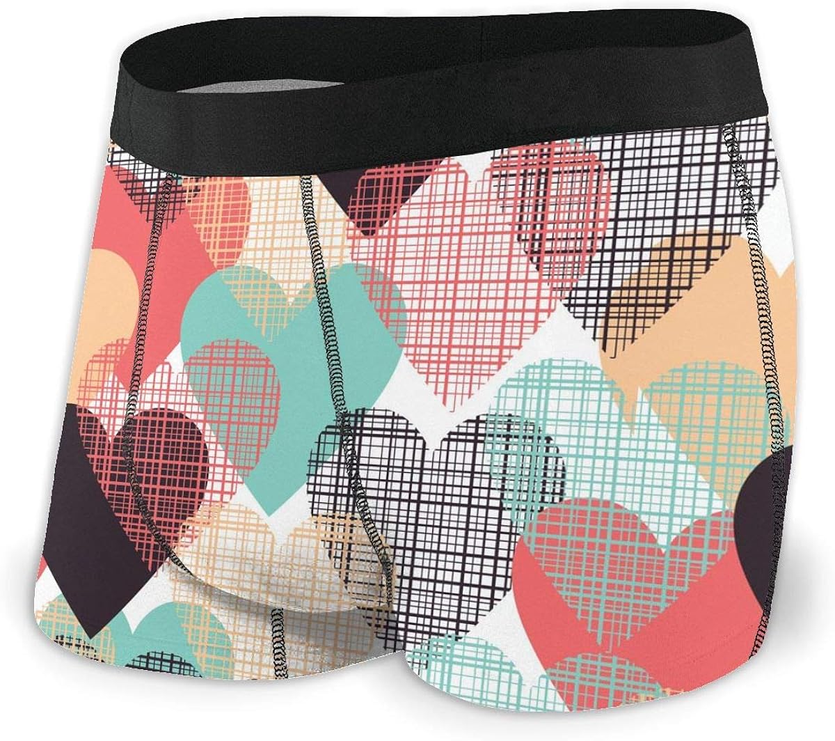 Colored Hearts Men's Underwear Boxer Briefs Lightweight Shorts Bulge Pouch SXXL Black at Amazon