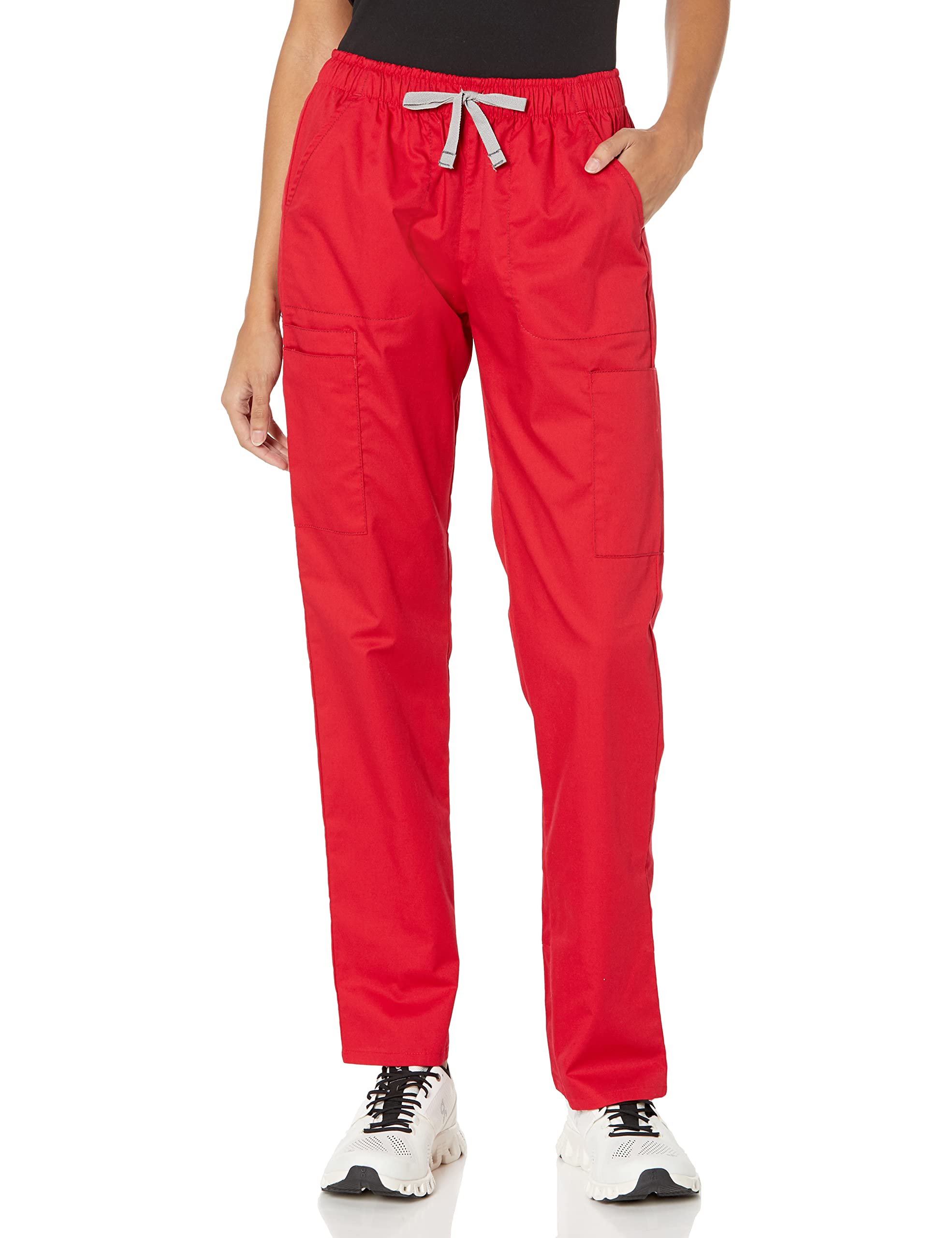 WonderWink WonderWORK Women’s Convertible Slim Leg Pant — Red, Small