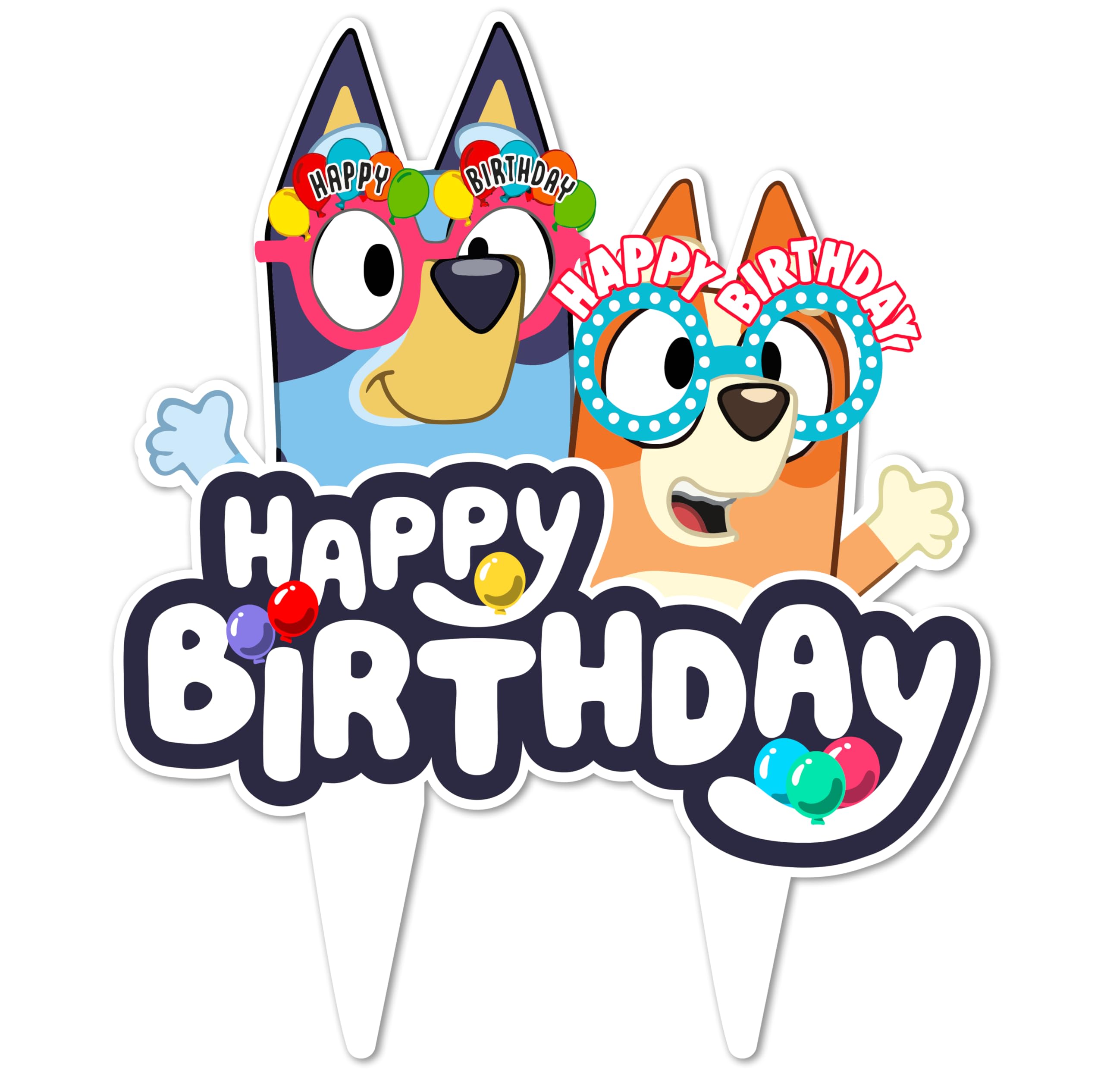 Blue Dog and Friends Birthday Cake Topper Party Decor