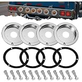 Ronybuy Watermelon Lights Bracket 4.3" Round Marker Light Bunk Adapter 4Pcs | Fit Any 4.3" Hole For Truck RV Trailer, Stainless Steel Marker Light Bezel Cover, Include Foam Gasket &amp; Screws Kit