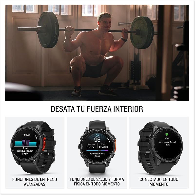 fēnix ​​8, 47mm, Reloj de Alto Rendimiento GPS Multideporte, Negro