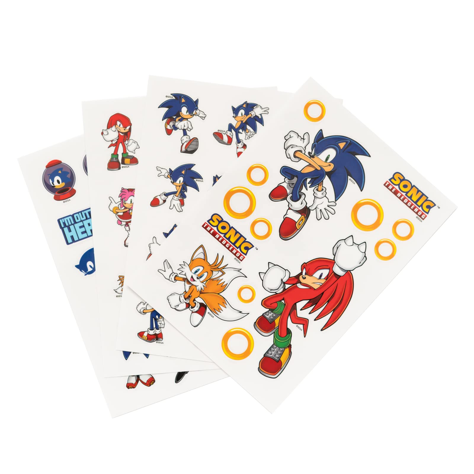 Grupo Erik Reusable Stickers - Sonic The Hedgehog Gifts Under 5 Pounds | Waterproof & Removable Laptop Stickers for Adults & for Children | Sonic Gifts for Boys & Girls, for Men & Women