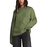 Antnation Womens Soft Fuzzy Knit Sweater Oversized Cozy Pullover Jumper Long Sleeve Casual Crewneck Sweater