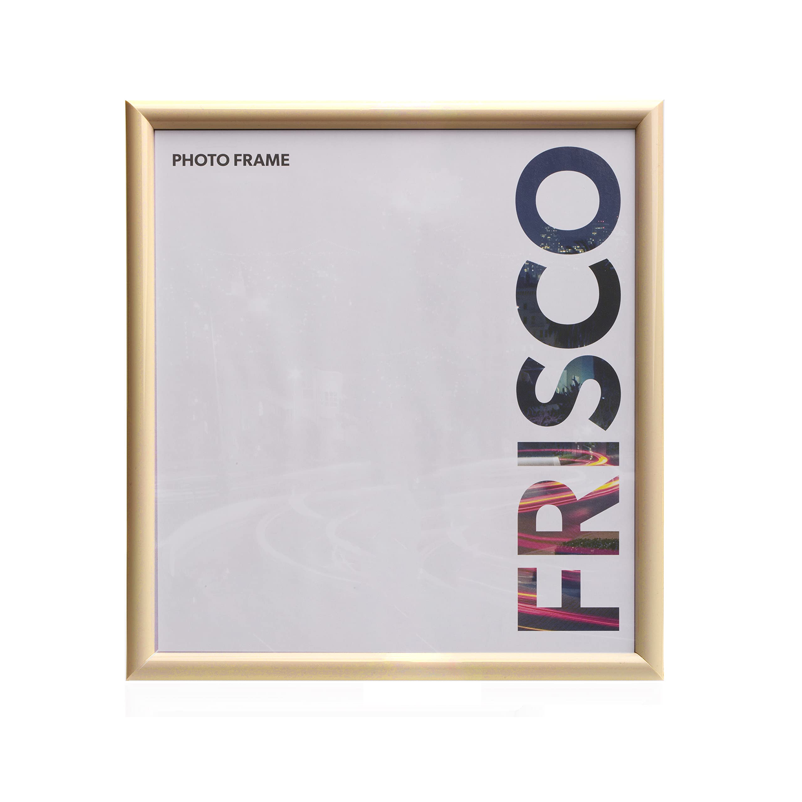 Kenro Frisco Plastic Picture Frames (Box of 1) - 12x12 Inch / 30x30cm Wall Hanging Stylish Photo Frame with Glass Front - Gold — image 1