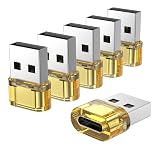 iPhone 15 Plus Pro Max/Airpods/iPad 9 10 Air 5 Mini 6 Charging & OTG USB-C Adapter - 6 Packs, Compatible with USB-A to C, Yellow