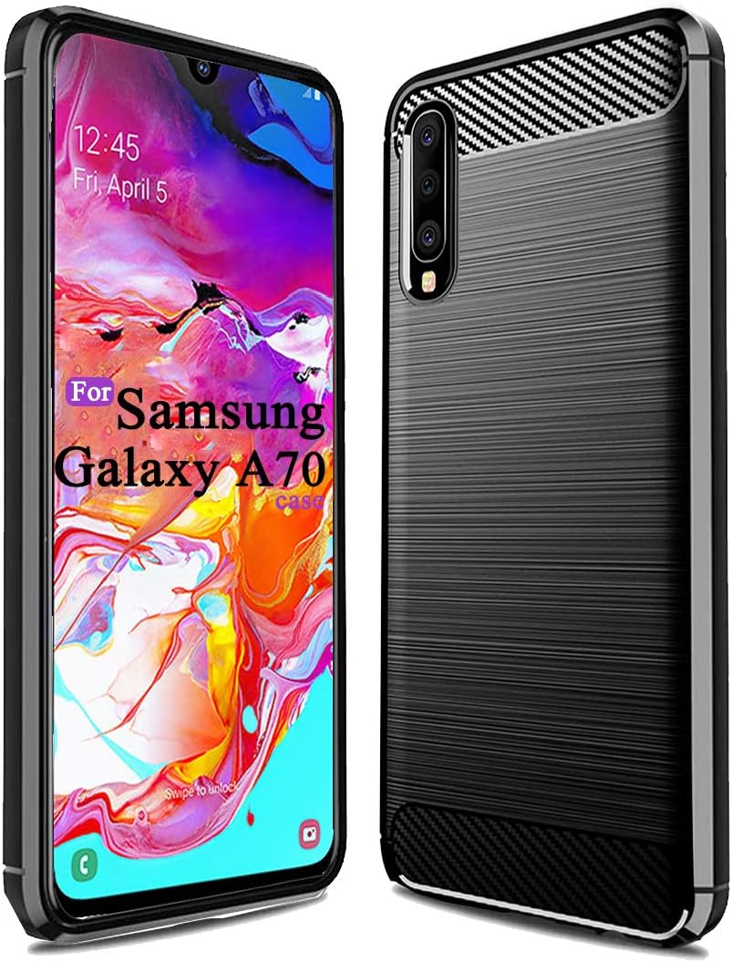 Sucnakp Galaxy A70 Case Galaxy A70S Case TPU Shock Absorption Technology Raised Bezels Protective for Samsung Galaxy A70 Case(Black)