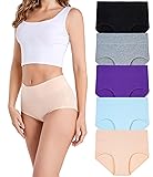 HAVVIS Women's Briefs Underwear Cotton High Waist