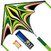 Kite, Large Delta Kites for Kids and Adults, Easy to Fly Rainbow Kites, Durable Multifunctional Beach Kite, Tangle-Free Flight Line, Durable