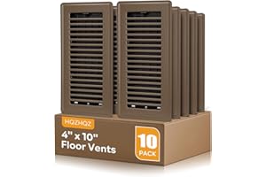 HQZHQZ Floor Register 4x10, Floor Vent Covers, Heavy Duty Steel Walkable Floor Vents, for Sidewall and Floor, Brown 10 Pack