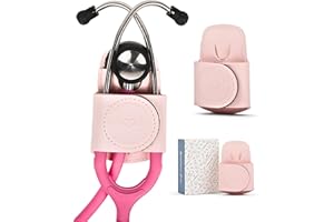 SERENITY ON 7TH Stethoscope Holder with Cute & Hygienic Design (Pink) | Stethoscope Holder Hip Clip in Gift Box | Lightweight with Durable Adhesive | Nurse Accessories | Holds Multiple Brands including Litmann