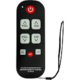 Big Button TV Remote for Seniors and Elderly, Easy to Use Universal Remote with Learning Function and Quick Setup for TV Watching