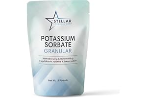 STELLAR CHEMICAL CORP Potassium Sorbate – Potassium Sorbate for Wine Making and Home Brewing – Food Preservative for Beer, Wine, Tomato Sauce, Baked Good – Pure Unflavored Preservative Granular (5 lb.)