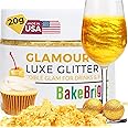 Bulk (20g) Gold Edible Glitter for Drinks | Premium Edible Glitter for Cakes Drink Brew Glitter - Gold Edible Glitter Gold Cake Decorations, Edible Gold Glitter for Strawberries Cocktail Glitter