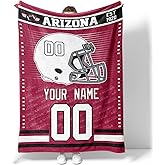 INAOO Arizona Throw Blanket for Men Women Boy Personalized Gifts Custom Name and Number