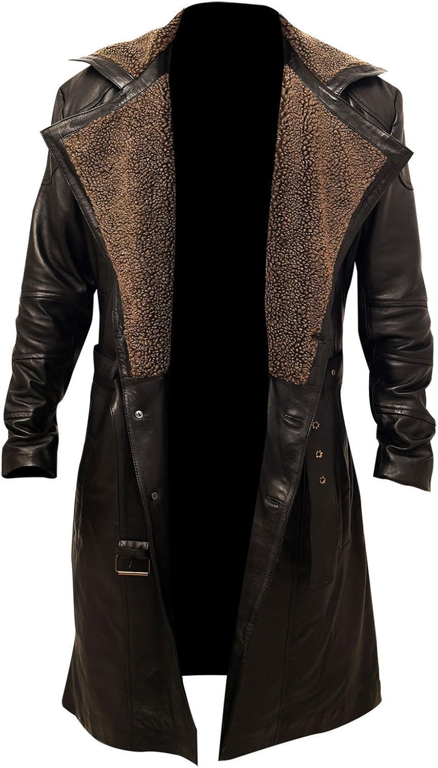 Skyseller Blade Runner 2049 Ryan Gosling (Officer K) Fur Lapel Collar Trench Leather Coat