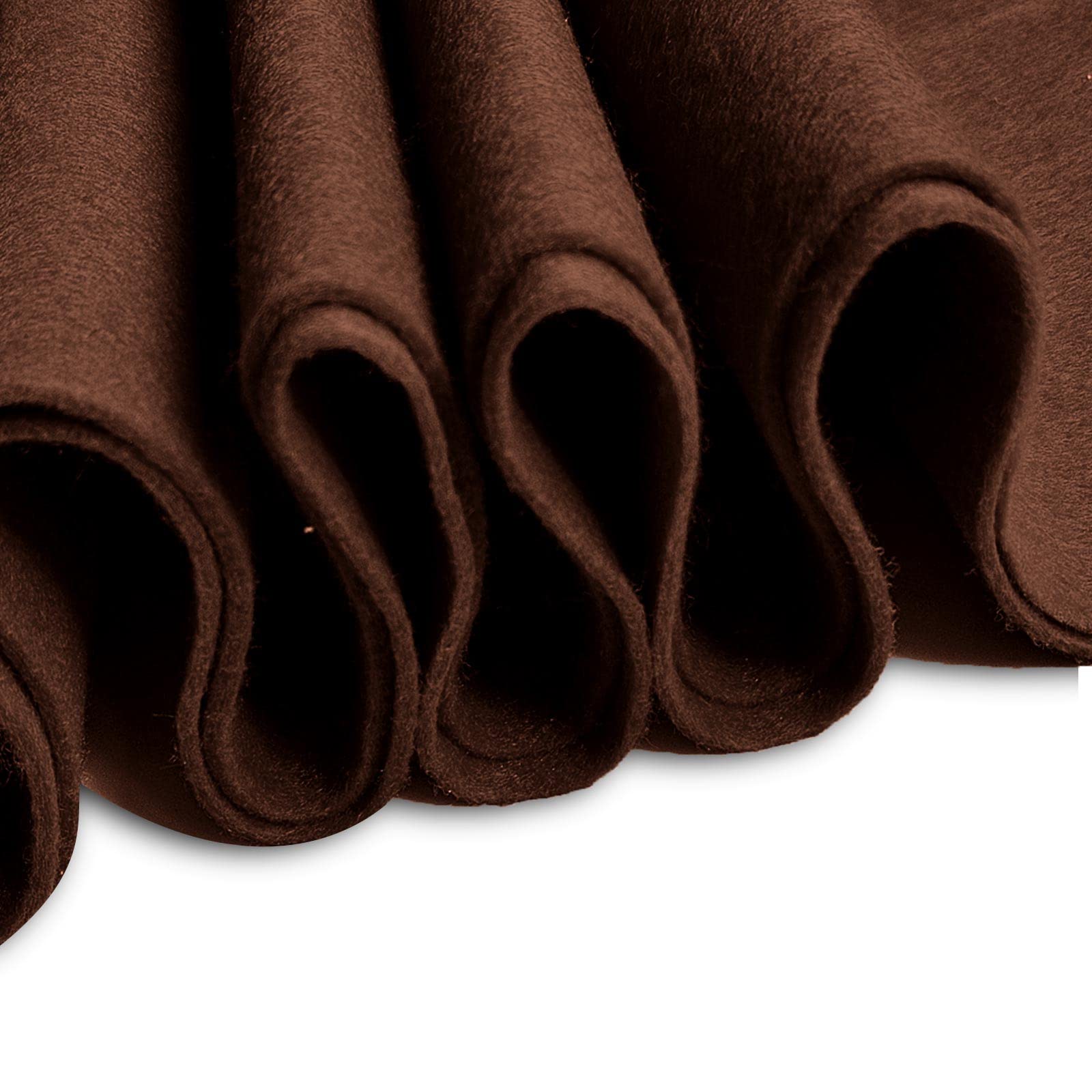 Jtnohx Colour Felt Fabric, 1.4mm Felt Sheets for Crafts, 90x90cm Soft Craft Fabric for Art and Sewing Projects(Brown)