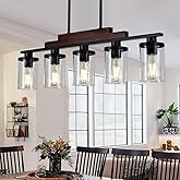 Dining Room Light Fixture/Chandelier Over Table,5-Light Kitchen Island Lighting Hanging for Farmhouse Linear Chandeliers Matt