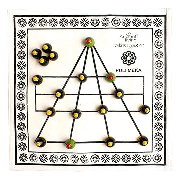 Ancient Living Puli Meka / Bagh Chaal / Goats & Tigers / Aadu Puli Aattam Board Game