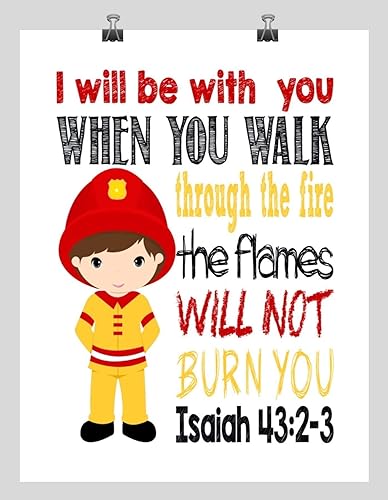 Amazon.com: Fireman Real Life Superhero Christian Nursery Print - I ...