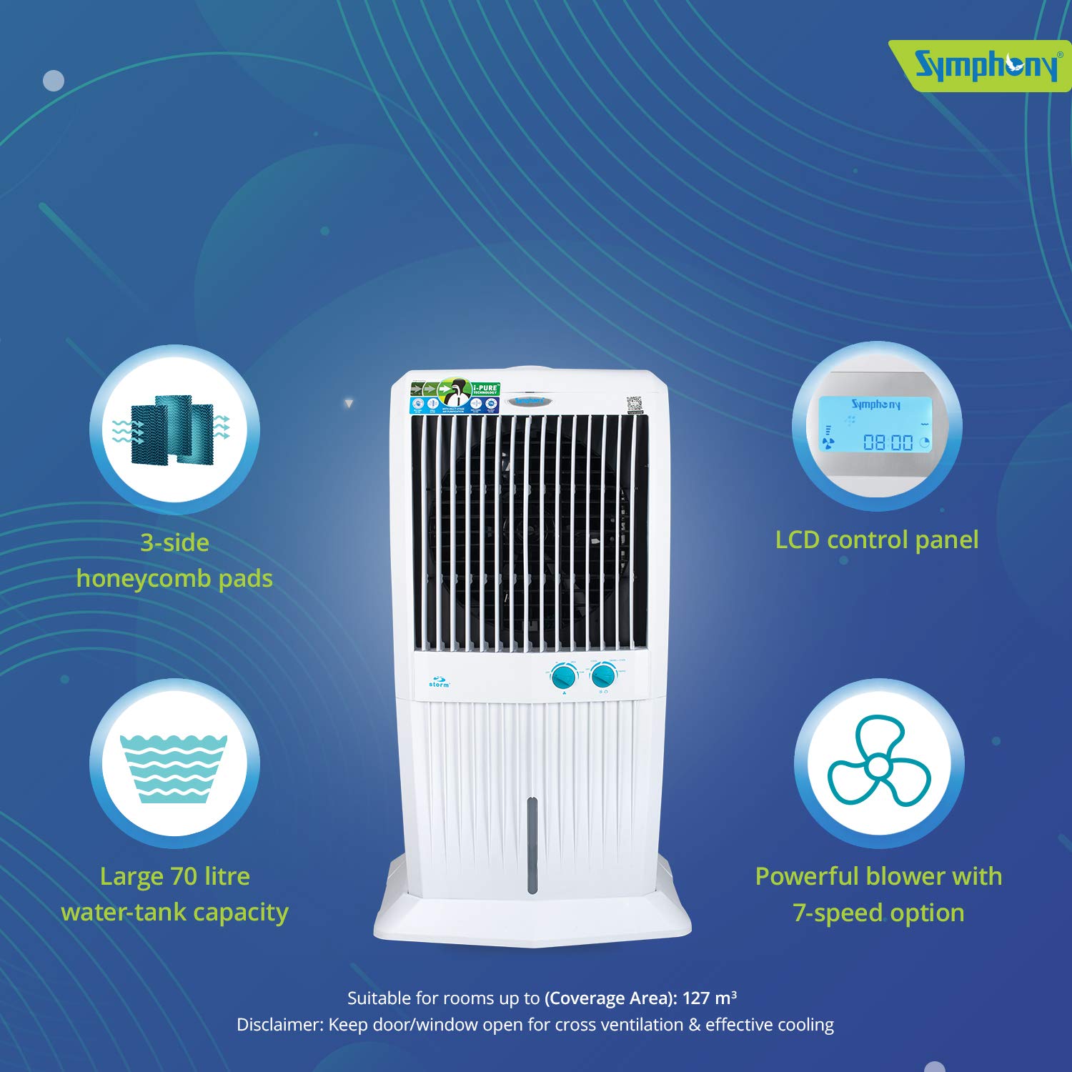 symphony air cooler 70 litre