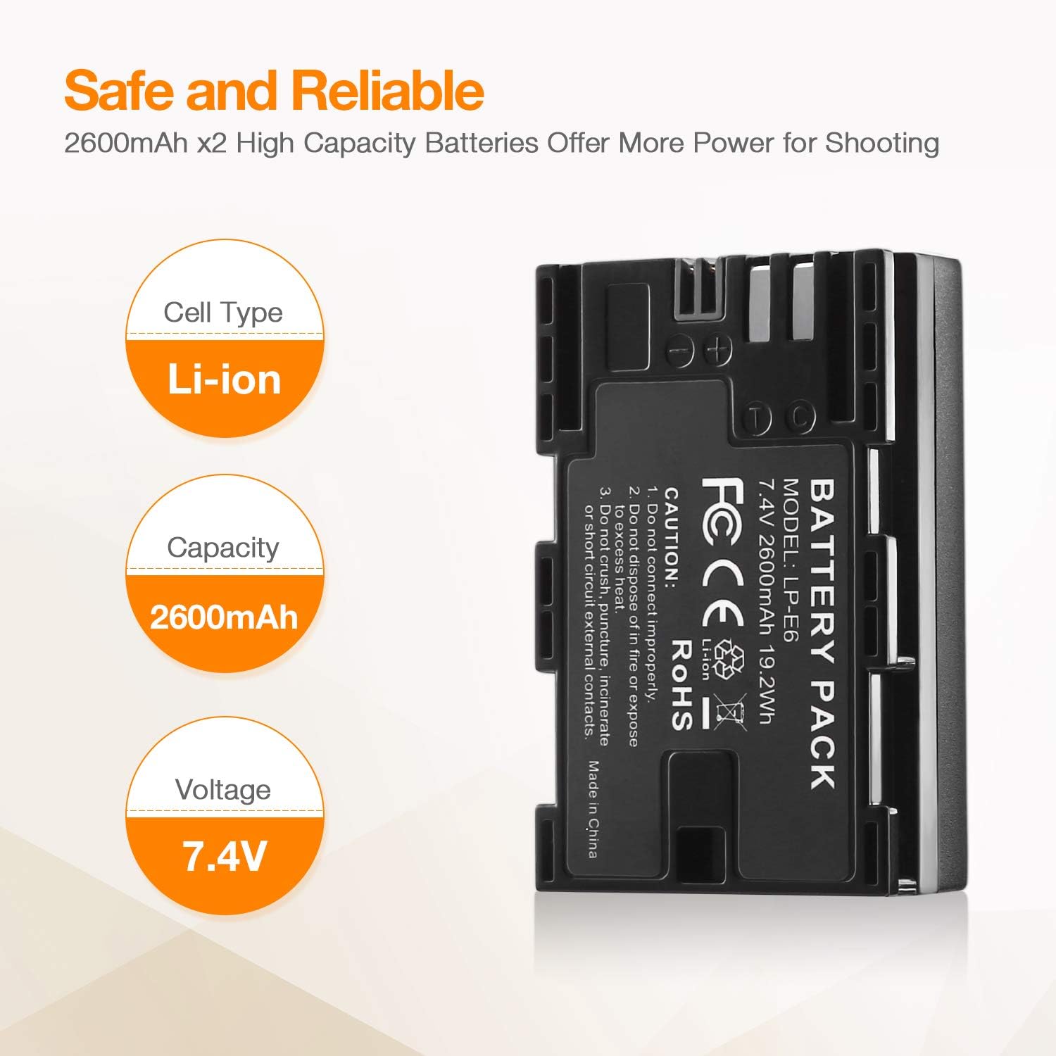 LP-E6 LP E6N Replacement Camera Batteries and Rapid Dual Charger Set for Canon EOS 5D Mark II, III, IV, 5DS, 5DS R, 6D, 60D,6D Mark II, 7D, 7D Mark II,70D, 80D: Home Audio & Theater