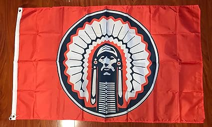 Amazon Com Orange Illinois Fighting Illini Chief Flag 3x5 Feet