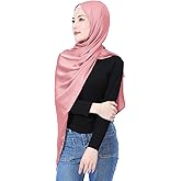 PeacePray Luxury Silky Satin Hijab for Women, Shimmer Crinkle Muslim Head Scarf, Graceful Feminine Charm