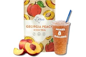 HTeaO Georgia Peach & Hibiscus Iced Tea Bags – Makes 8 Gallons in 5 Minutes – Large Tea Sachets for Parties, Family Gatherings, & Groups – Texas-Style Ice Tea Packets for Quick Brew (16-Count)