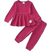 Mioglrie Toddler Baby Girl Clothes Fall Winter Outfits Infant Girl Sweatshirt Top 6 9 12 18 24 Months 2T 3T Pants Set