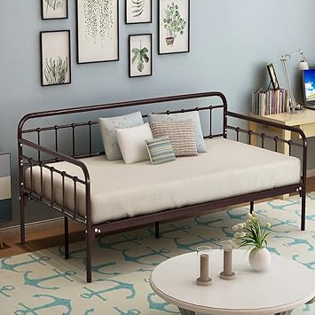 Amazon Com Homerecommend Metal Daybed Frame Twin Steel Slats