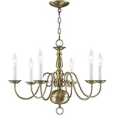 Livex Lighting 5006-01 Williamsburgh 6 Light Antique Brass Chandelier