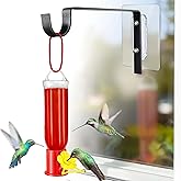 Outdoor Hummingbird Feeder Hanging: Window Hummingbird Feeder with Metal Hook, Mini Humming Birds Feeder for Outside with Feeding Ports, Leak-Proof Design, 3oz, Gifts for Mom Dad Bird Lovers