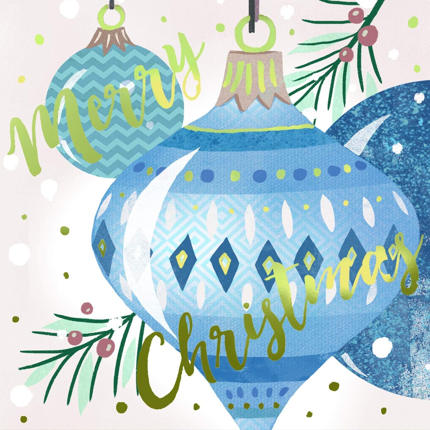 Box of 10 Blue Tree Baubles Marie Curie Charity Christmas Cards In 2 Designs - Image 4