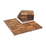 VICTORY RELAX Acacia Wood Patio Deck Tile-9 Pcs 12
