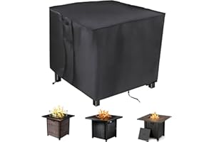 Saking Fire Pit Cover,32 Inch Square Firepit Covers Outdoor Gas Fireplace Fire Table Cover Fits for 28-32 Inch Propane Fire P
