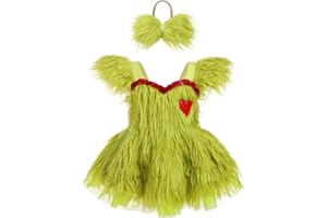 AWIBMK Baby Girls Dalmatian Cow Dress with Ears Headband Halloween Costume Cosplay Role Play Cake Smash Clothes 3-24 M