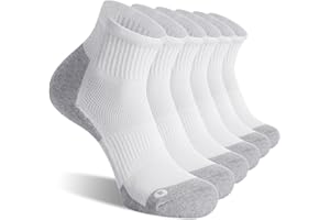FITRELL 6 Pack Men's Athletic Ankle Socks Cushioned Sports Running Socks 7-9/9-12/12-15