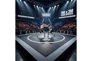 10x10 Wrestling Mats for Home,Durable BJJ Mats,Black Rollout Wrestling Mats for MMA, Grappling, Martial Arts & Boxing, Suitab