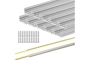 Shine Decor 3.3FT/1M (Pack of 10) Aluminum Track Channel Mounting Bracket for 10mm W x 4.5mm H COB LED Neon Rope Lights and 10x10mm 3D Bend LED Rope Lights