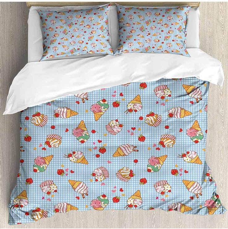 prunushome - Juego de Cama de 3 Piezas con diseño de Cuadros Escoceses