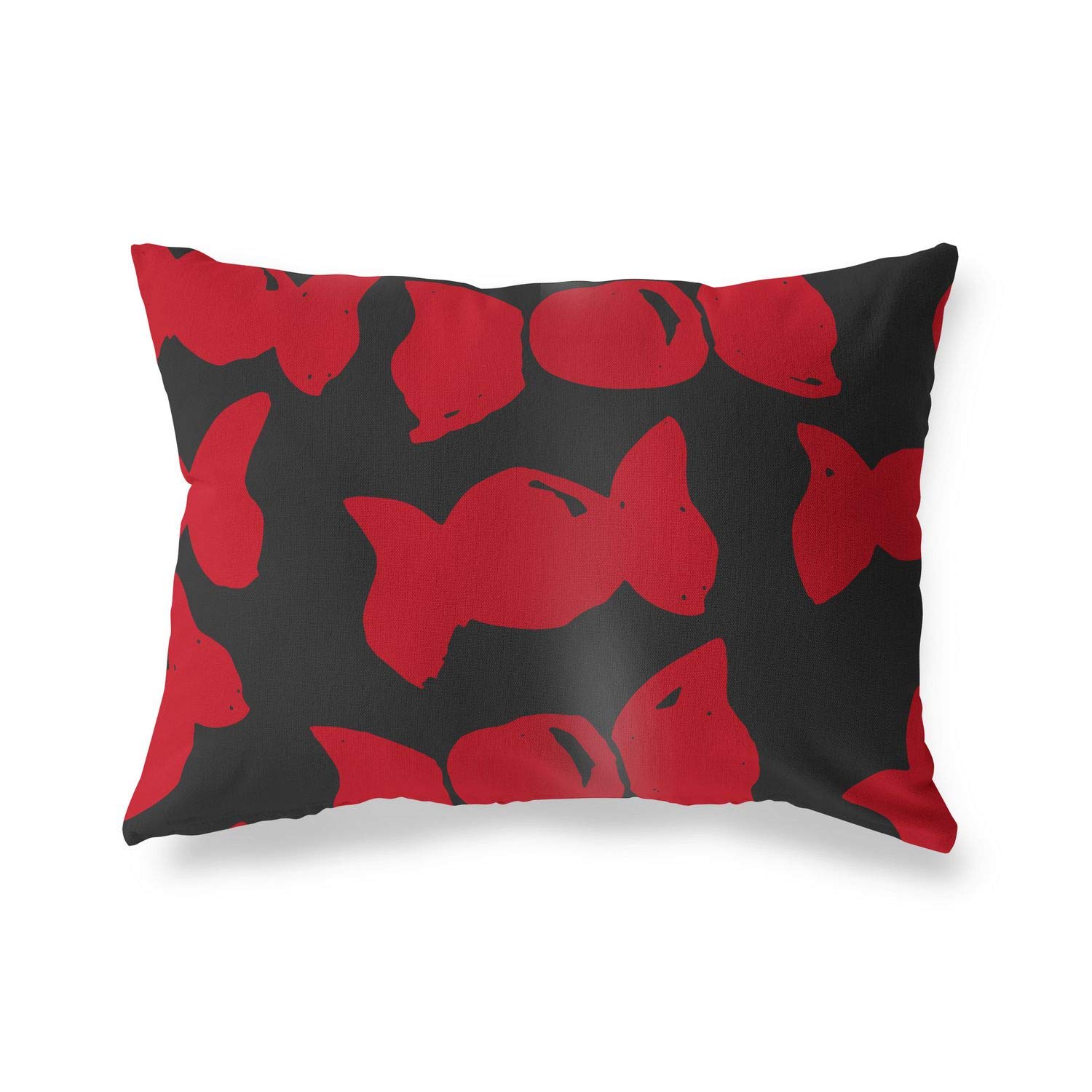 Bonamaison Decorative Cushion Cover Red & Black, Throw Pillow Covers, Home Decorative Pillowcases for Livingroom, Sofa, Bedroom, Size: 35x50 Cm - Designed and Manufactured in Turkey