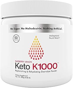 Keto K1000 Electrolyte Powder | Boost Energy & Beat Leg Cramps | No Maltodextrin or Sugar | No Ingredients from China or Pakistan | Raspberry Lemon | 50 Servings