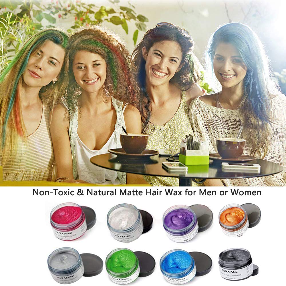 Pink Red Hair Color Wax, Natural Hairstyle Wax 4.23 oz, Temporary Hairstyle Cream for Party, Cosplay, Halloween, Daily use, Date, Clubbing (Pink Red) : Beauty