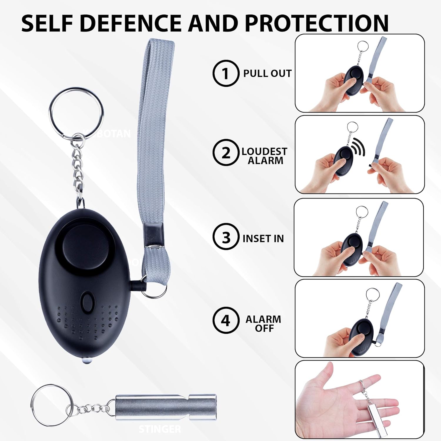 Kudosprs Com Security Surveillance Electronics Emergency Whistle Personal Alarm Protection And Safety In Keychain Two Self Defense Keychain And No Touch Tool Dorvus 5 In 1 Self Defense Kit For Women
